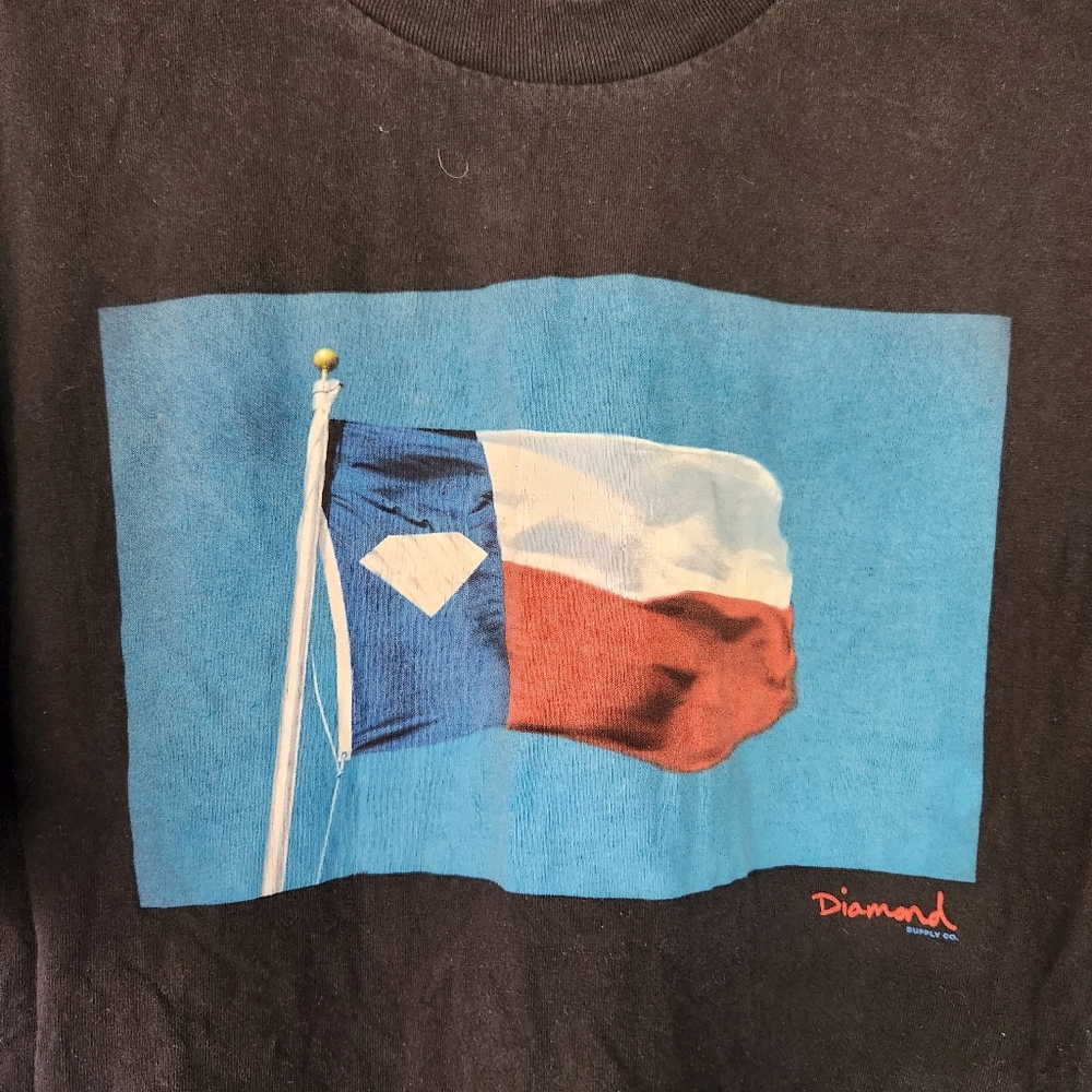 Diamond Suppy Co Black T-Shirt Texas Flag